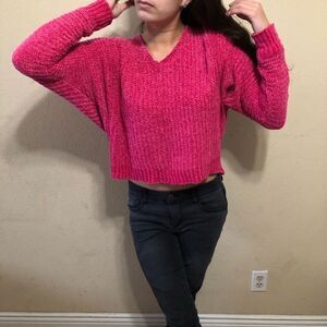 Woven Heart Pullover Sweater Size Extra Small